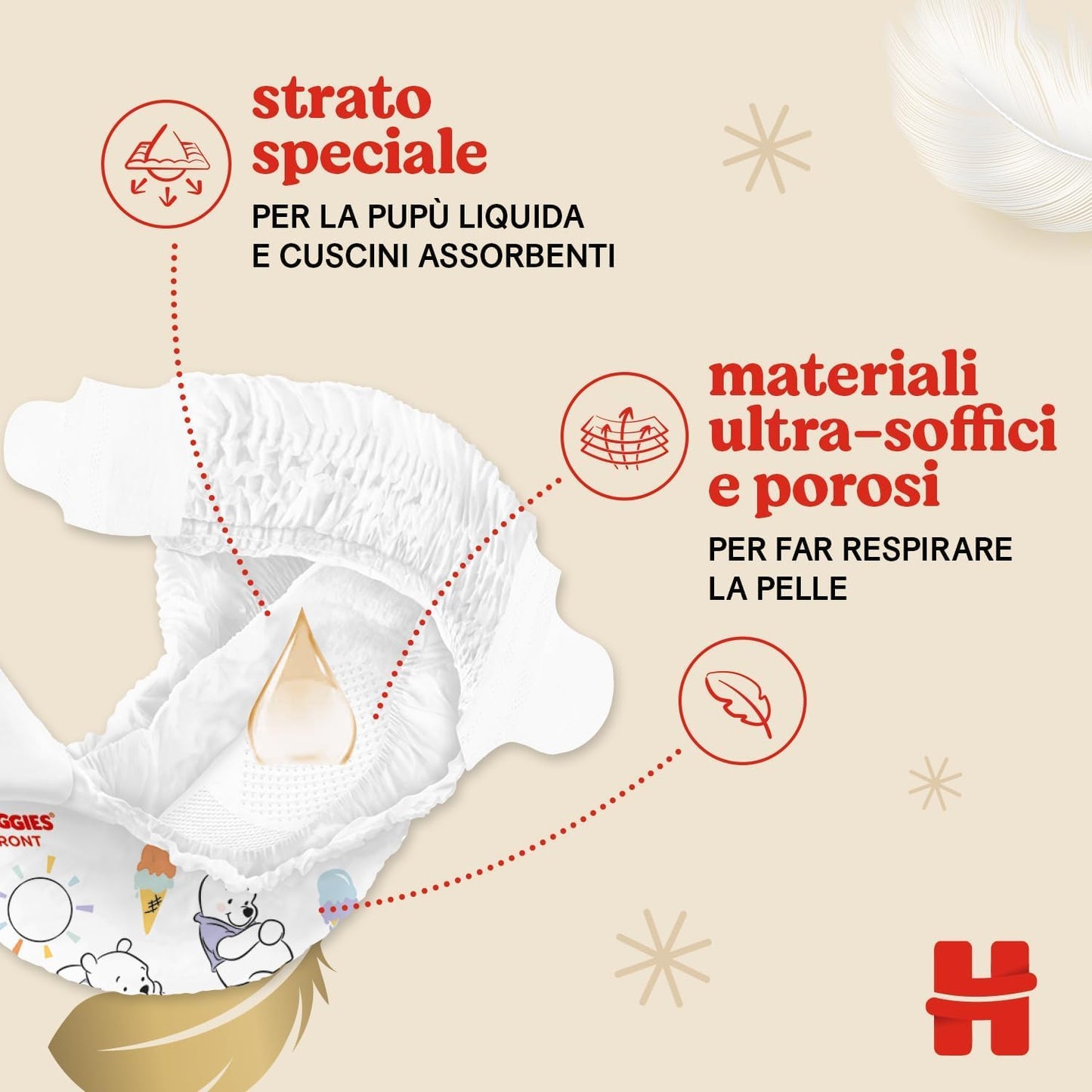Huggies Extra Care Blöjor, storlek 4 (7-18kg), 66-pack blöjor (33x2)
