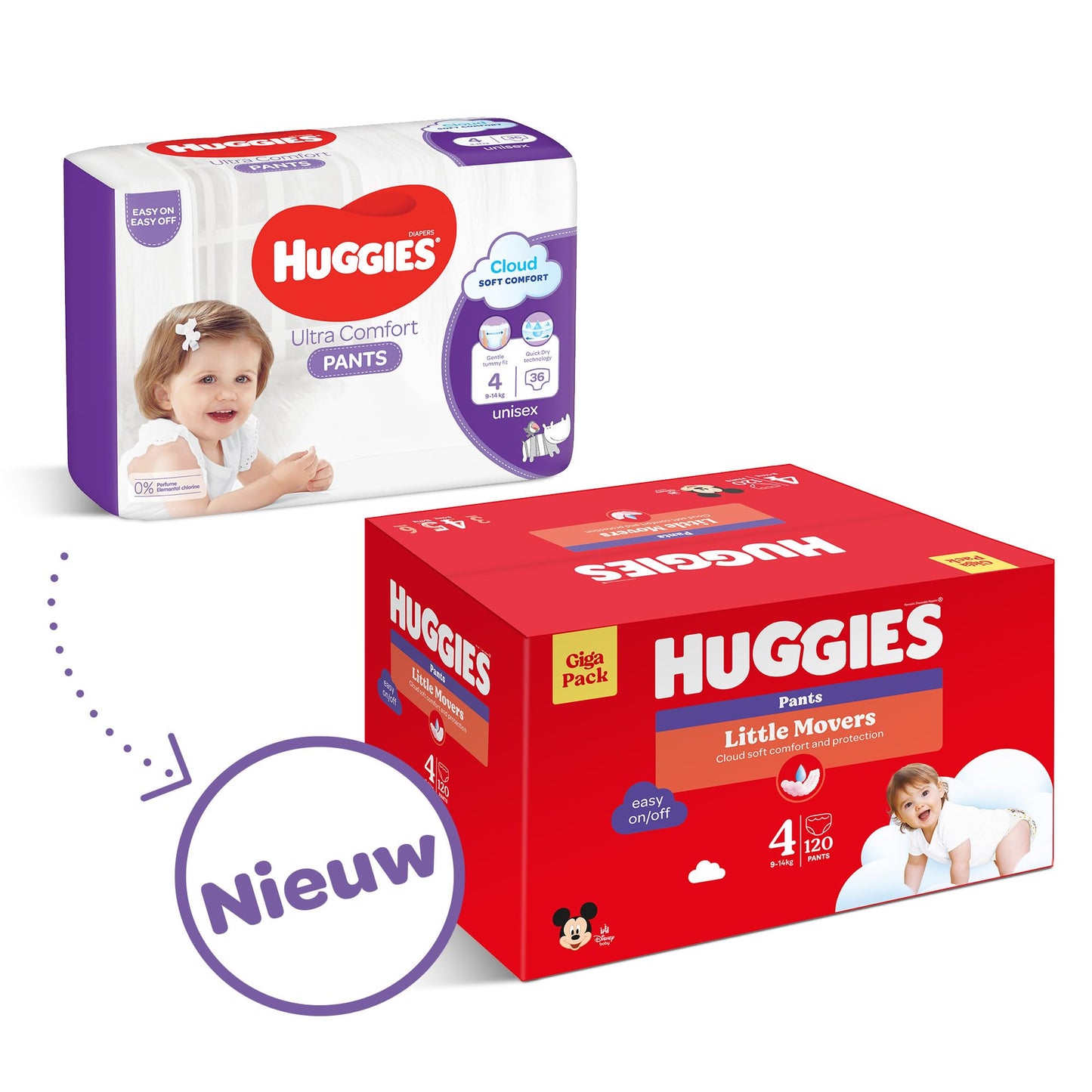 Huggies Ultra Comfort Blöja, Storlek 4 (9–14 kg), 120 st *STORPACK*
