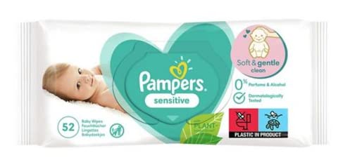Pampers Sensitive Baby våtservetter | oparfymerade | 260 st (5 x 52)