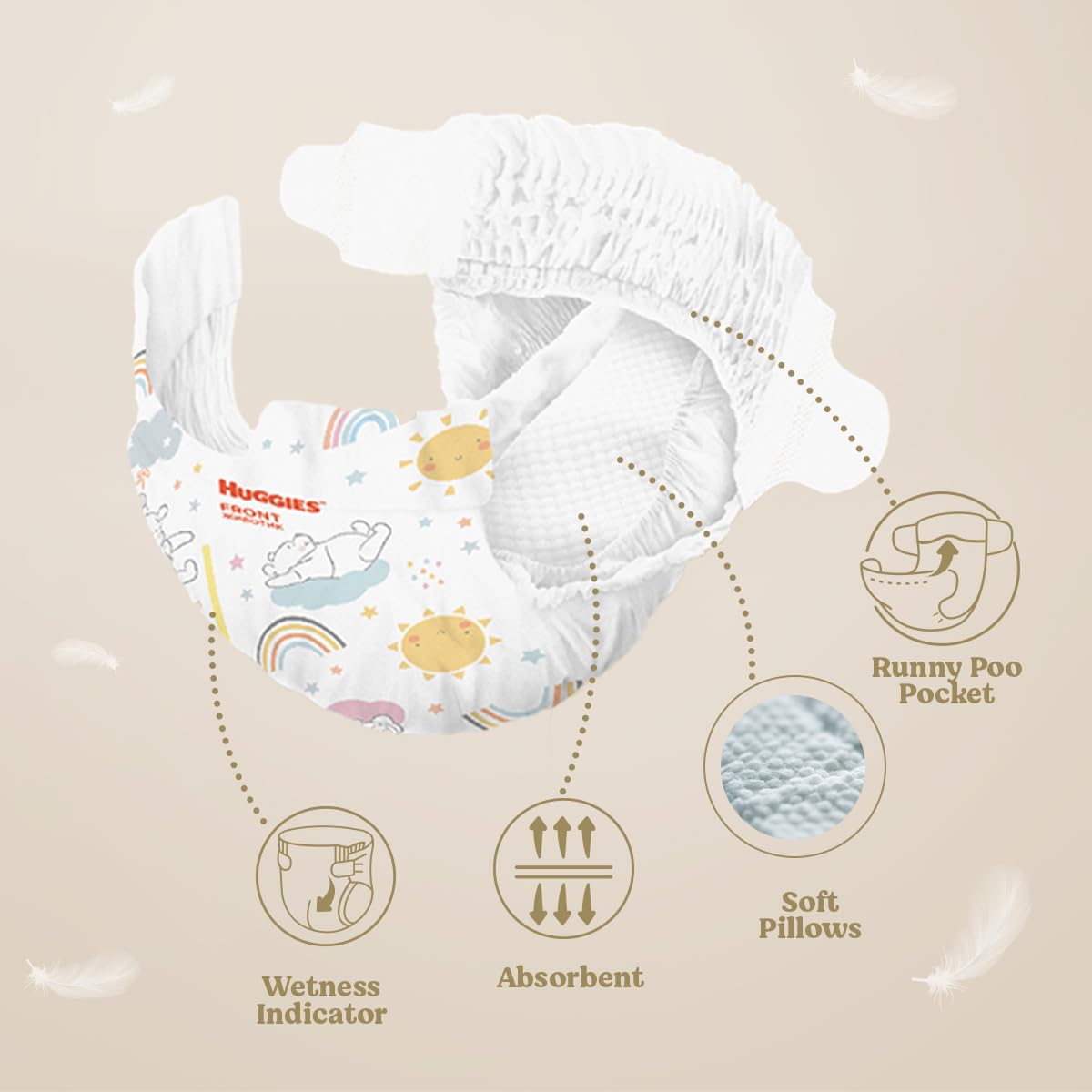 Huggies Extra Care Babyblöja med Disney Storlek 4 (8-14 kg), 2 förpackningar x 38 blöjor, Totalt 76 blöjor