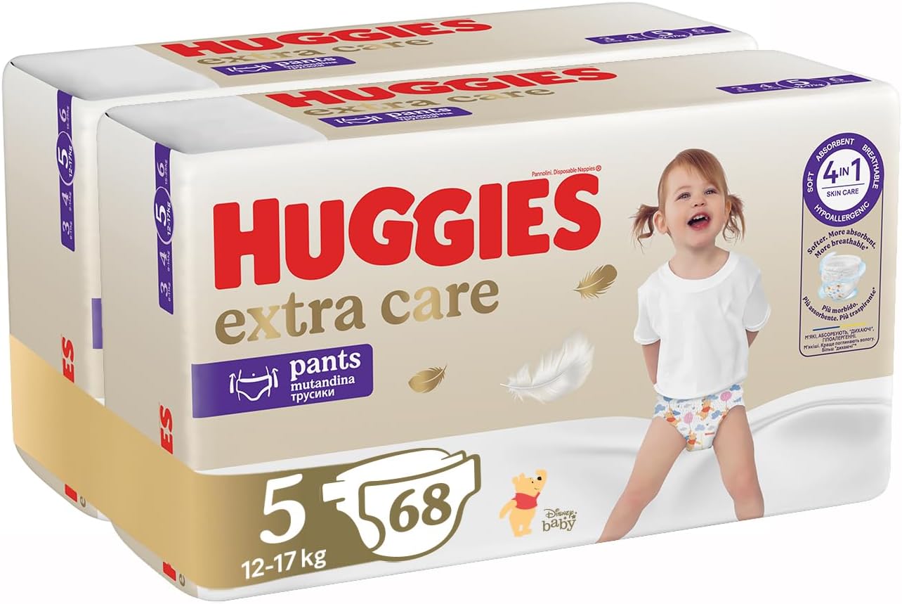 Huggies Extra Care Pants med Disney-design, storlek 5, 68 blöjor (2 x 34) *STORPACK*