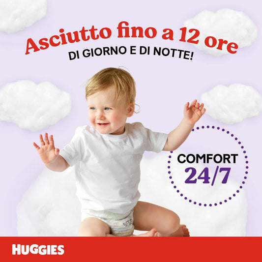 Huggies Ultra Comfort Blöja Trosor, Storlek 5 (12-17 kg), Förpackning om 56 blöjor