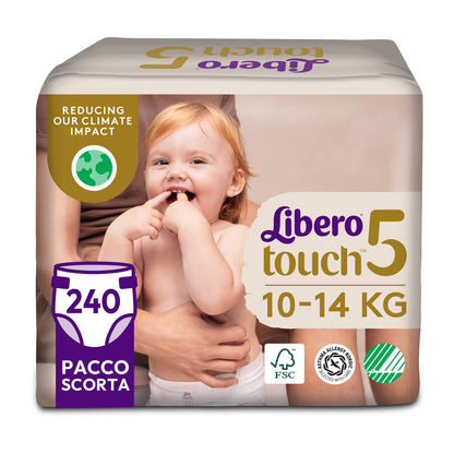 Libero Touch babyblöjor Storlek 5, 6 Förpackningar x 40 stycken 10-14 kg *STORPACK*