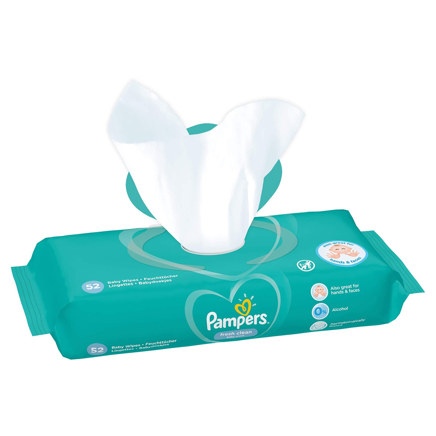 Pampers Fresh Clean Våtservetter, Vit, 52 st