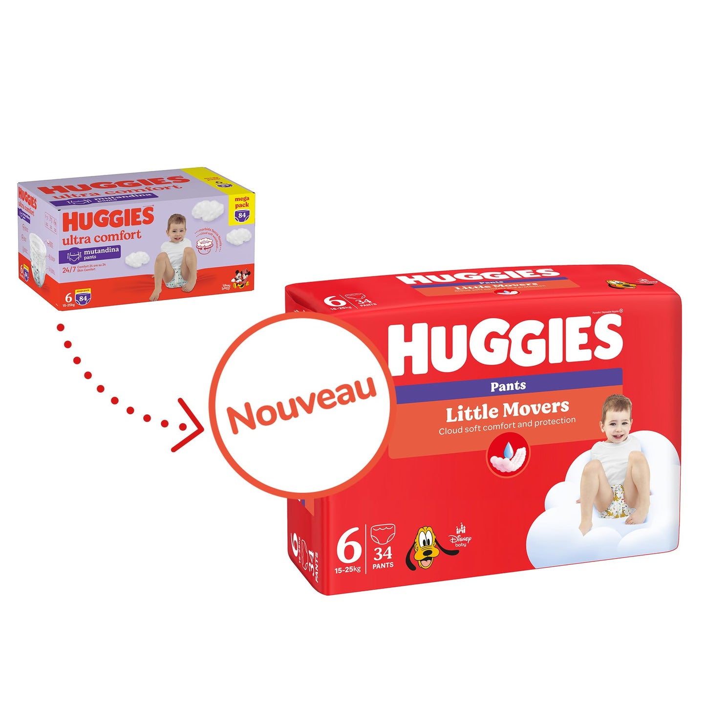 Huggies Ultra Comfort Blöja, Storlek 6 (15-25 kg), Förpackning om 96 blöjor *STORPACK*