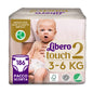 Libero Touch Öppna Babyblöjor Storlek 2, 3 Förpackningar x 62 stycken 3-6 kg *STORPACK*