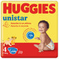 Huggies Unistar Blöjor, storlek 4, 7-14 kg, förpackning med 128 blöjor