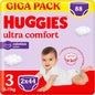 Huggies Ultra Comfort blöjor, storlek 3 (6–11 kg) 88 st