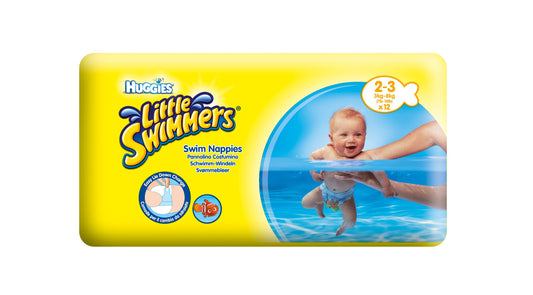 Huggies Little Swimmers S blöja, storlek 2–3 (3–8 kg), 8 förpackningar à 12 [96 blöjor] 96 pzi