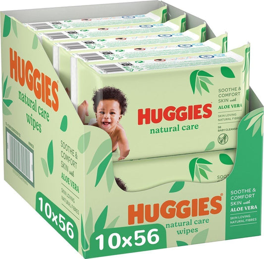 HUGGIES Natural care Våtservetter, 560 st *STORPACK*
