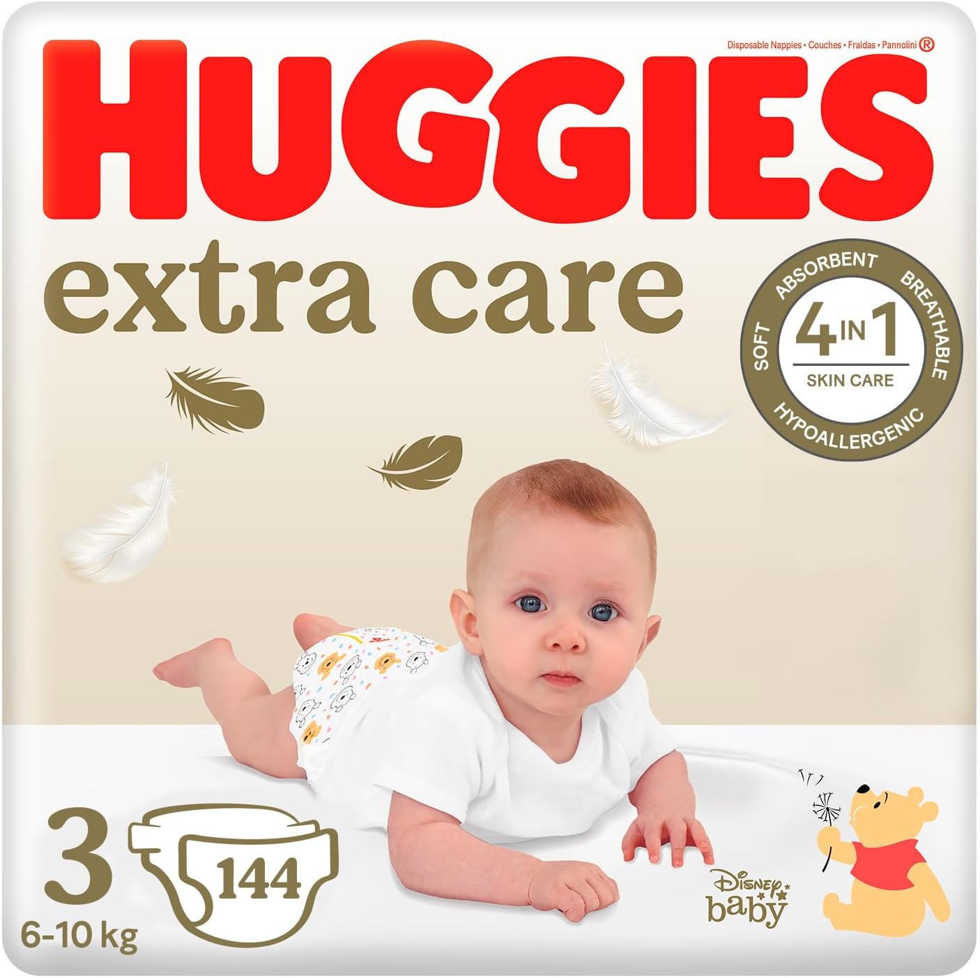Huggies blöjor Extra Care med Disney-design, storlek 3, (2 x 72)  144 st *STORPACK*