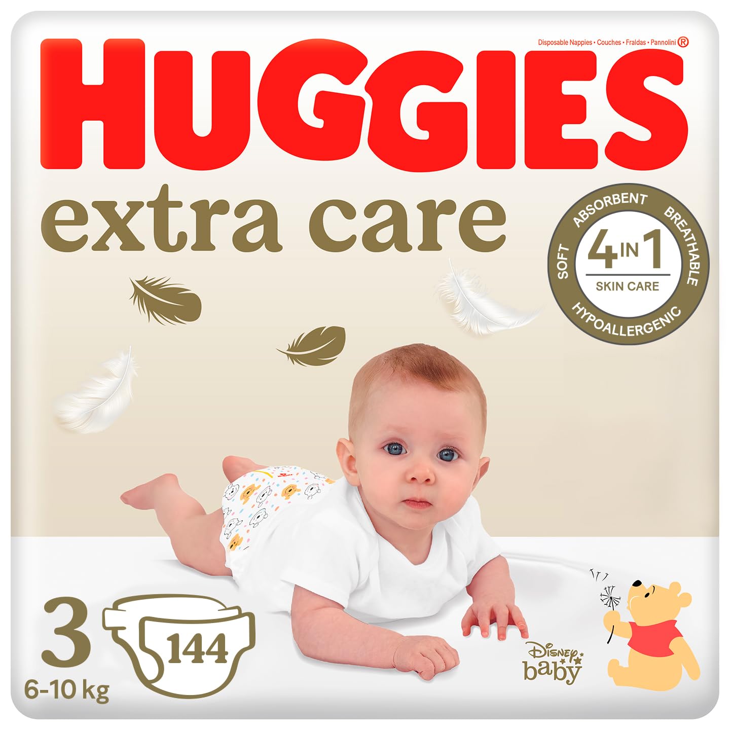 Huggies blöjor Extra Care med Disney-design, storlek 3, (2 x 72)  144 st *STORPACK*