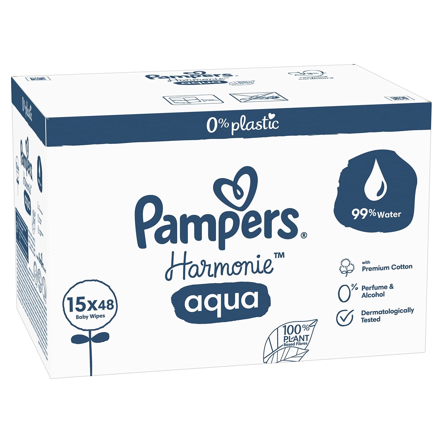 Pampers Harmonie Aqua Baby 720 st (15 x 48),med 99% vatten