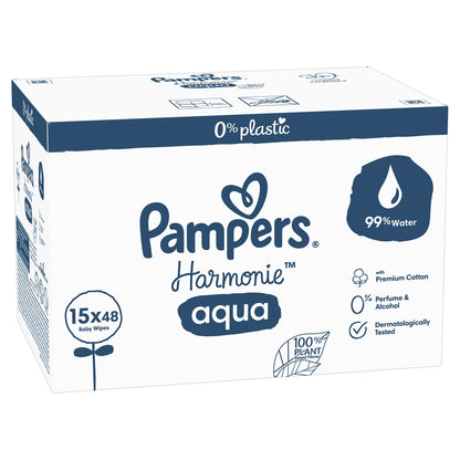 Pampers Harmonie Aqua Baby 720 st (15 x 48),med 99% vatten