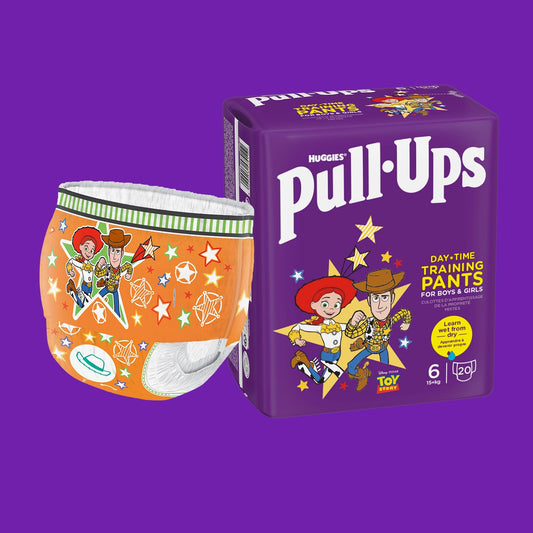 Huggies Pull-Ups, träningsbyxor för pojkar - 2-4 år, storlek 6-7 pull-up blöjor (40 byxor) - potträningsbyxor för enkel toalettträning - lär dig våt från torr