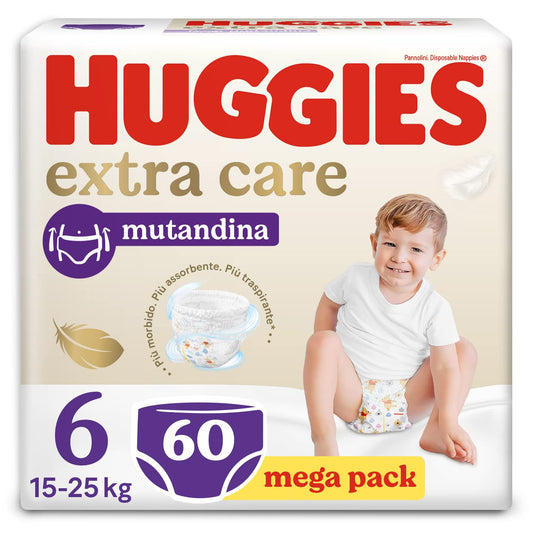 Huggies Extra Care Blöjor storlek 6 (15-25 kg), 60 st *STORPACK*