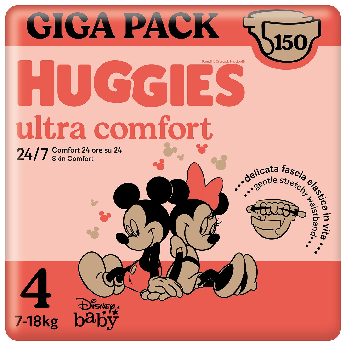 Huggies Ultra Comfort-blöjor, storlek 4 (7–18 kg), 150 st, *STORPACK*