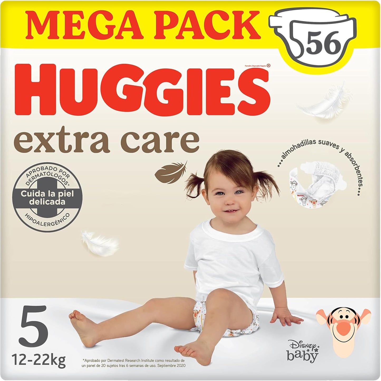 Huggies Extra Care Blöjor, storlek 5 (12–17 kg), 54-pack blöjor (28x2)
