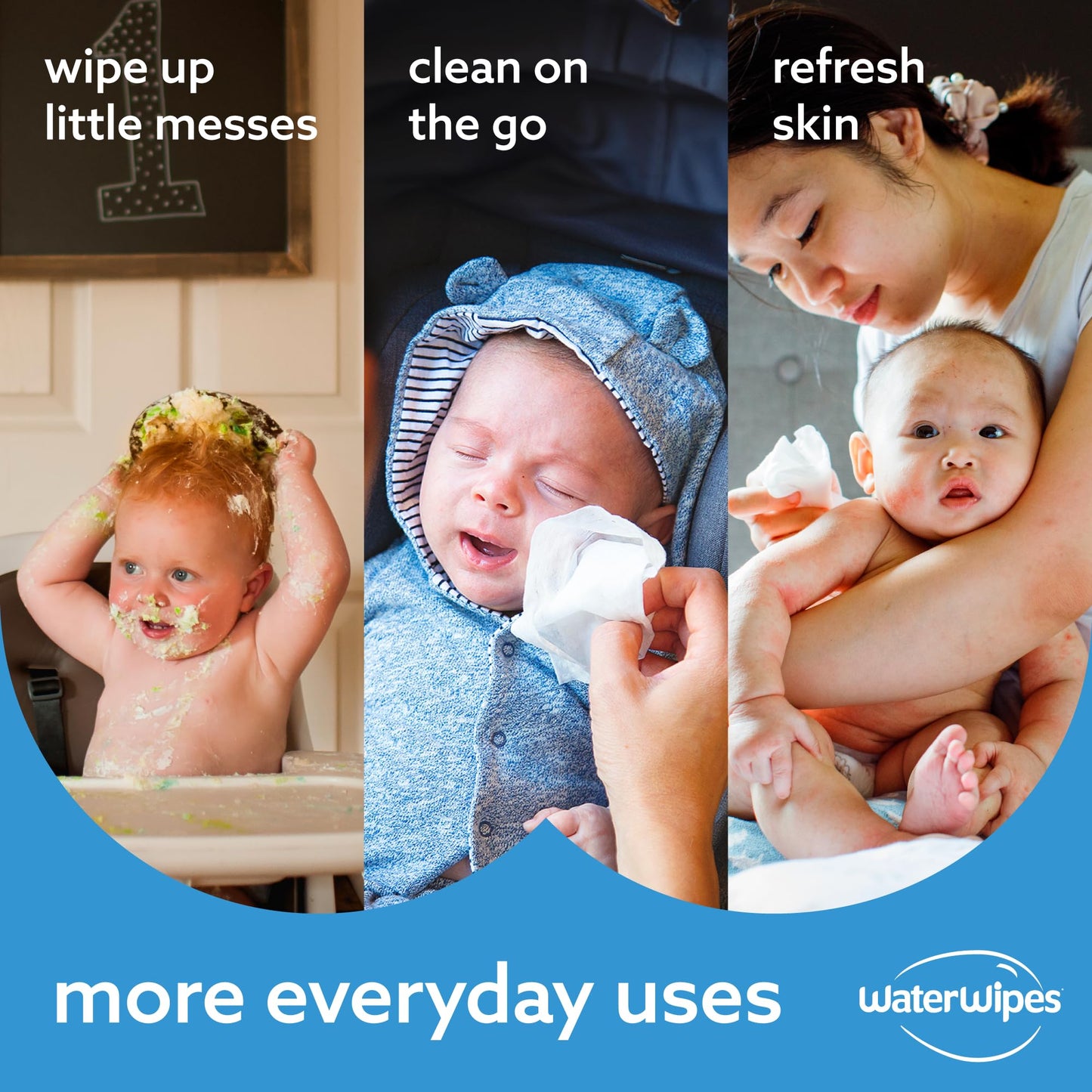 WaterWipes Original Baby Wipes, 1080 st (18-pack), 99,9% vatten, oparfymerade, för känslig hud *STORPACK*