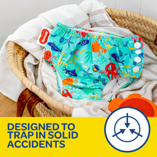 Huggies Little Swimmers, Storlek 5-6 (12-18 kg), 1 Blöja Återanvändningsbar med Marin