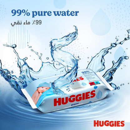 Huggies Pure Babyvåtservetter, Paket med 56 st