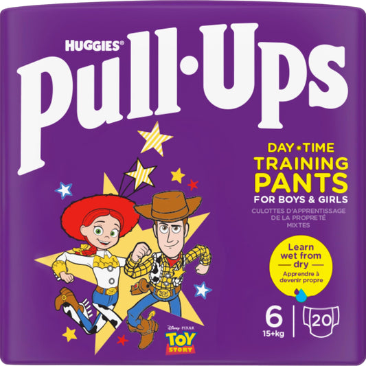 Huggies Pull-Ups, träningsbyxor för pojkar - 2-4 år, storlek 6-7 pull-up blöjor (40 byxor) - potträningsbyxor för enkel toalettträning - lär dig våt från torr