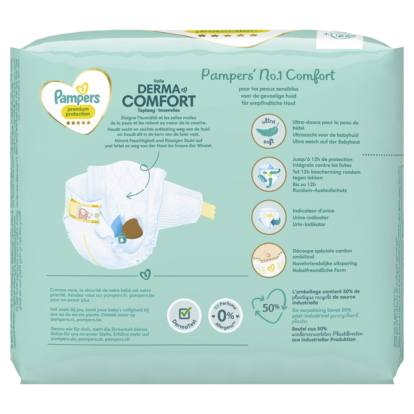 Pampers Babyblöjor storlek 0 (<3 kg) premiumskydd, Newborn Micro, 22 stycken
