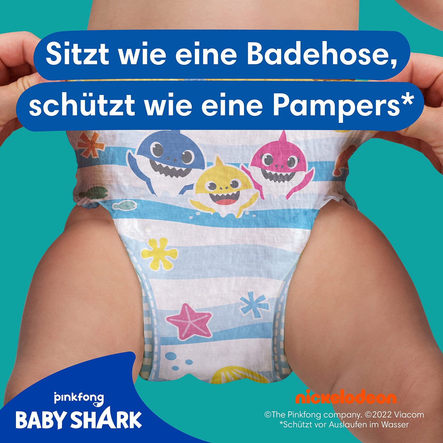 Pampers Blöjor storlek 4–5, Splashers Baby Shark Limited Edition, 11 stycken